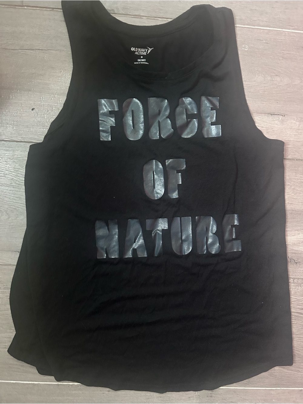 Old Navy Women's Black Tank Top - "Force of Nature"